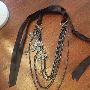 High-end look! Cookie Lee necklace or belt.